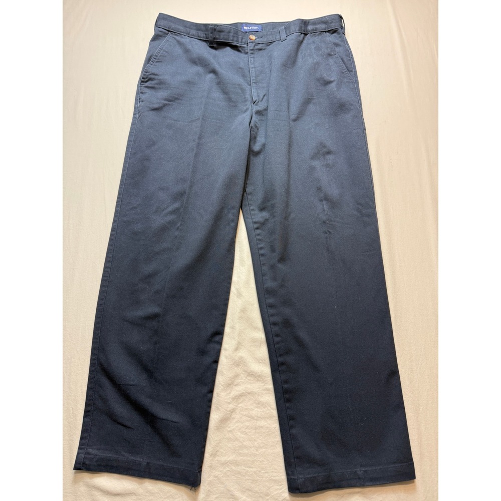Puritan Mens Chino Pants 40x32 Navy Blue‎ Flat Front Dress Slacks P18809